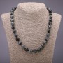 Necklace made of natural stone Snow Obsidian Apache Tears smooth bead, diameter 10(±)mm, length 50cm