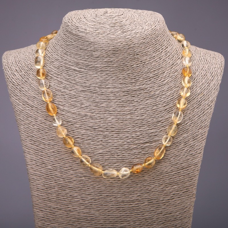 Citrine Faceted Necklace, diameter 9×12(±)mm, length 48cm