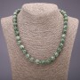 Natural Moss Agate (Faux) Necklace, Smooth Round Beads, Diameter 10(+-)mm, Length 48cm