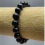 Bracelet of Natural Agate, smooth round beads, diameter 10±mm, elastic cord, fits 18cm