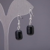 Aventurine 'Cairo Night Blue Sand' Barrel Earrings, diameter 10x15mm