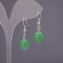 Nephrite Jade Earrings, Smooth Round Bead, 12mm Diameter