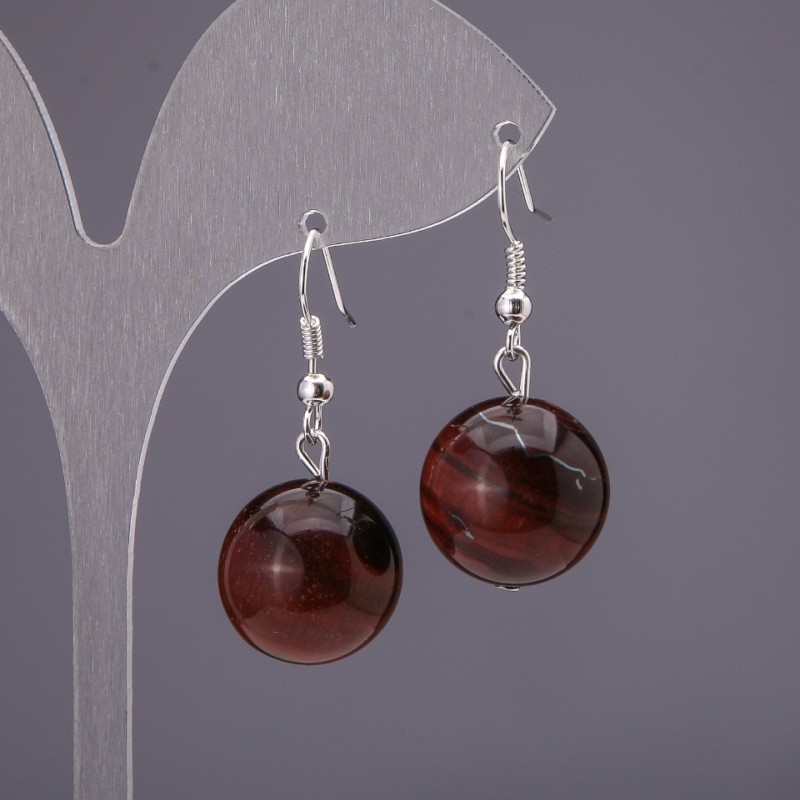 Bull's Eye Smooth Ball Earrings, diameter 16mm