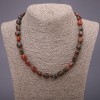 Red Jasper Natural Stone Tumbled Necklace, diameter 9x12(+/-)mm, length 48cm