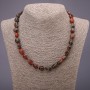 Red Jasper Natural Stone Tumbled Necklace, diameter 9x12(+/-)mm, length 48cm