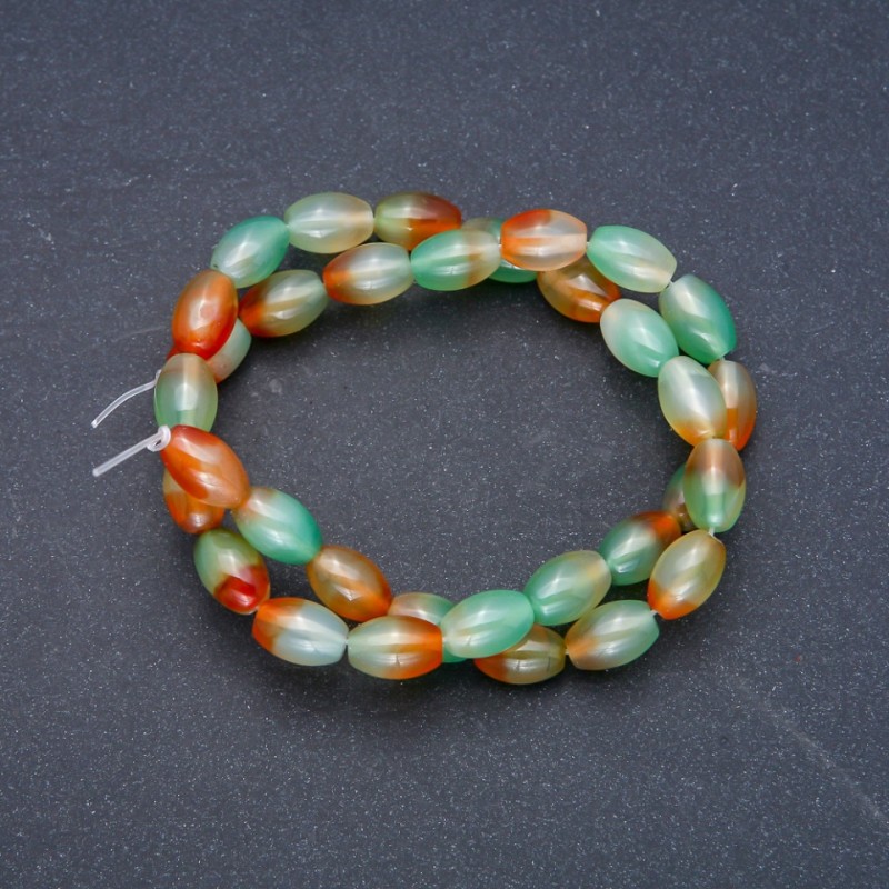 Brazilian Agate Barrel Beads on a String, diameter 8x12mm +/-, length 38cm +