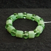 Pressed Jade & Czech Glass Bracelet on Elastic