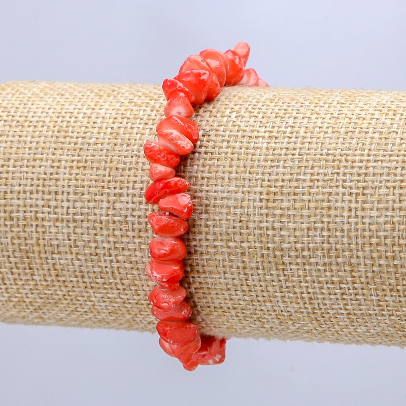 Tinted Mother-of-Pearl Chip Bracelet on Elastic, 7(+/-)mm, length 18cm