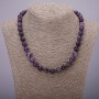 Amethyst Beads Necklace with Faceted Round Beads, 10 mm diameter, 45 cm length