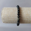 Natural Gold Obsidian Stone Bracelet, Smooth Round Beads on Elastic, 6.5mm, 18cm