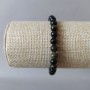 Natural Gold Obsidian Stone Bracelet, Smooth Round Beads on Elastic, 6.5mm, 18cm