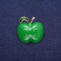 Apple Brooch, Green Enamel, Gold-Tone Metal 30x30mm
