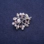 Sale! Twig Brooch with Pearls, Silver-Tone Metal 28x35mm