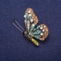 Sale! Butterfly Brooch with Rhinestones, Silver-Tone Metal 31x41mm