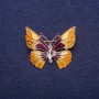 Sale! Butterfly Brooch with Enamel and Crystal, Gold-Tone Metal 29x37mm