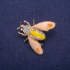Sale! Butterfly Brooch with Enamel and Rhinestones, Gold-Tone Metal 35x35mm