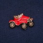Sale! Car Brooch with Enamel and Rhinestones, Gold-Tone Metal 22x36mm