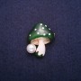 Sale! Mushroom Brooch, Green Cap, 22x28mm, Gold-Tone Metal