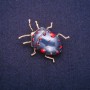 Sale! Beetle Brooch with Enamel, Gold-Tone Metal 31x35mm
