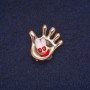 Palm Brooch with Enamel, Gold-Tone Metal 24x25mm