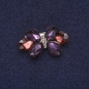 Sale! Bow Brooch with Crystals, Silver-Tone Metal 17x30mm