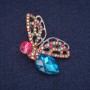 Sale! Butterfly Brooch with Crystals, Silver Metal 28x45mm