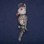 Sale! "Cockatoo Parrot" Brooch 7x1.5cm Gray Metal