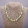 Natural Agate Stone Necklace, Smooth Round Beads, Diameter 10(+-)mm, Length 45cm