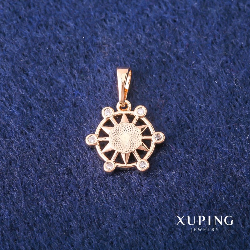 Xuping Pendant with White Stones 14x19mm 18K Gold Plated
