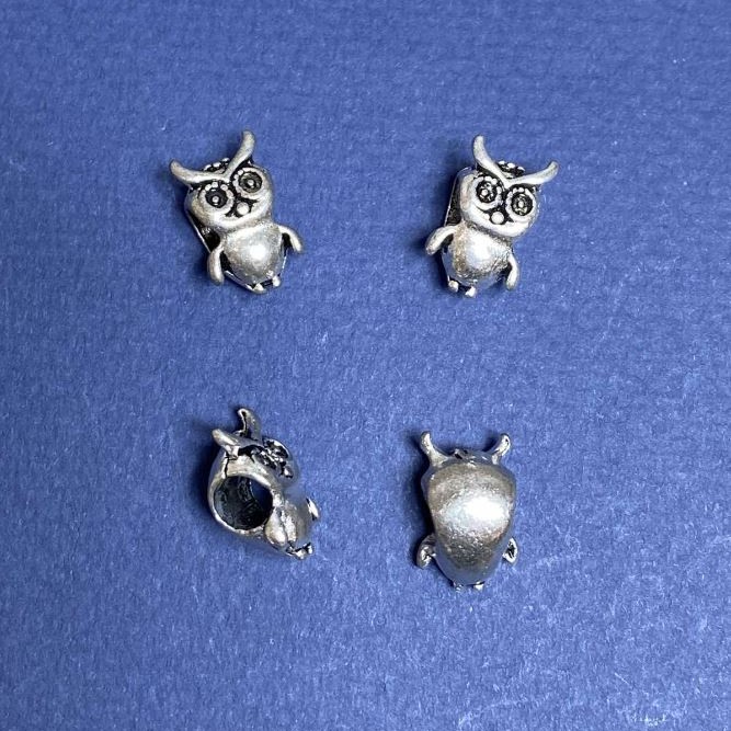 Pandora-Style Owl Bead Finding, Diameter 5mm, Pack of 8
