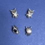 Pandora-Style Owl Bead Finding, Diameter 5mm, Pack of 8