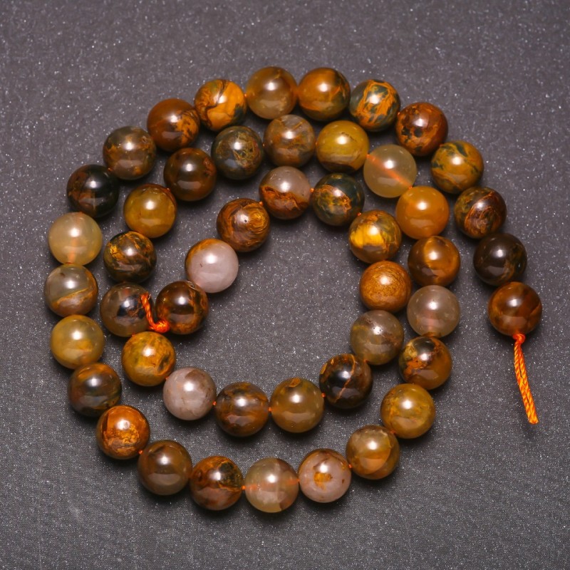 Natural Pietersite Stone Beads, Smooth Round, Diameter 8 (+/-) mm, Length 38cm
