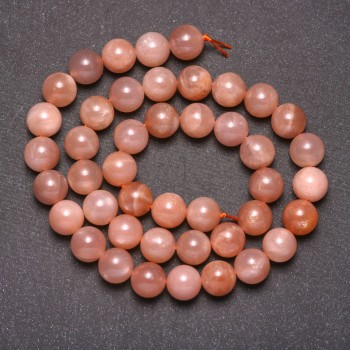 Natural Selenite Stone Beads, Smooth Round, Diameter 9 (+/-) mm, Length 38cm
