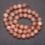 Natural Selenite Stone Beads, Smooth Round, Diameter 9 (+/-) mm, Length 38cm