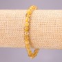 Natural Rutilated Quartz Bracelet on Elastic Cord, Smooth Round Beads, Diameter 6(+-)mm, Length 18cm