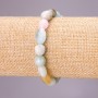 Natural Morganite Stone Bracelet, Stretch, Tumbled, Diameter 8x10 (+/-) mm, Circumference 18cm