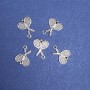 Tennis Rackets Pendant Finding, Silver Metal Color, 20mm, Pack 20g +/-18pcs