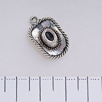 Hat Pendant Finding, Silver Color, 22x13mm, Pack of 20g +/-11pcs