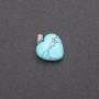 Heart pendant Turquoise (imitation) green 14×14×23 mm (single piece)