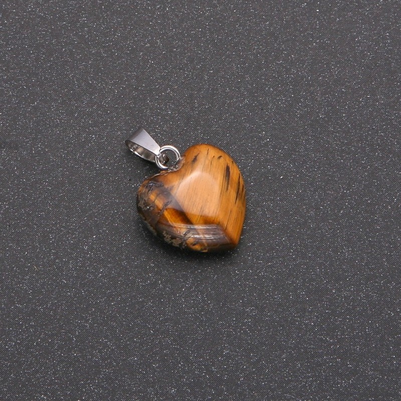 Heart Pendant Tiger's Eye 14x14x23mm