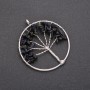 Pendant "Tree of Happiness" Blue Sand Aventurine, Cairo Night, Diameter 50mm