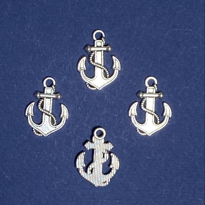 Findings Pendant Anchor, Silver Color, 26x18mm, Pack 20g +/-9pcs
