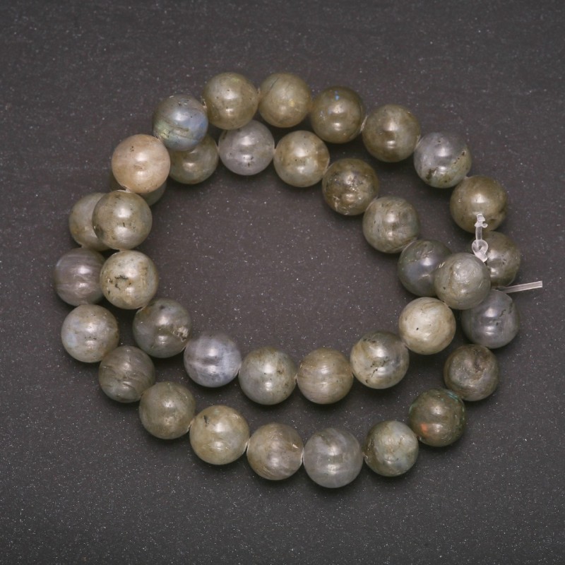Natural Labradorite Beads, Smooth Round, 10mm Diameter, 38cm Strand