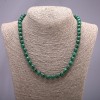 Natural Malachite Necklace, Smooth Round Beads, 8mm Diameter, 48cm Length