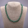 Natural Malachite Necklace, Smooth Round Beads, 8mm Diameter, 48cm Length