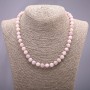 Natural Kunzite Necklace, Smooth Round Beads, 8(+/-)mm Diameter, 45cm Length