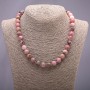 Natural Rhodochrosite Necklace, Smooth Round Beads, 10mm Diameter, 45cm Length
