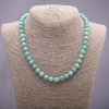 Natural Amazonite Necklace, Smooth Round Beads, 8mm Diameter, 45cm Length