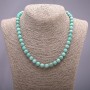 Natural Amazonite Necklace, Smooth Round Beads, 8mm Diameter, 45cm Length