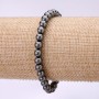 Hematite Bracelet, Smooth Round Bead, Diameter 6mm, Length 18cm on Elastic